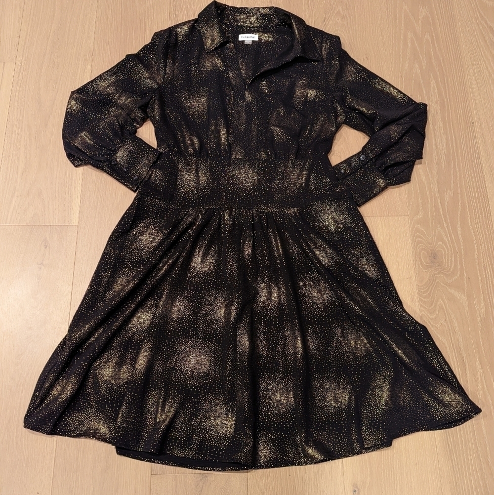 Make Me an Offer! Black and Gold Long Sleeve Dress